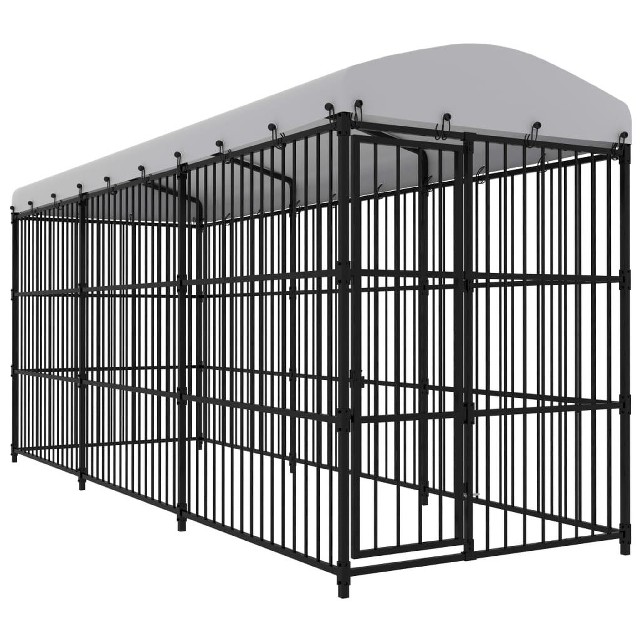 Voir la diapositive 1 : VIDAXL Chenil d'exterieur avec toit pour chiens 450x150x210 cm