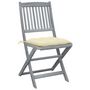 Voir la diapositive 2 : VIDAXL Chaises pliables d'exterieur lot de 4 et coussins Bois d'acacia