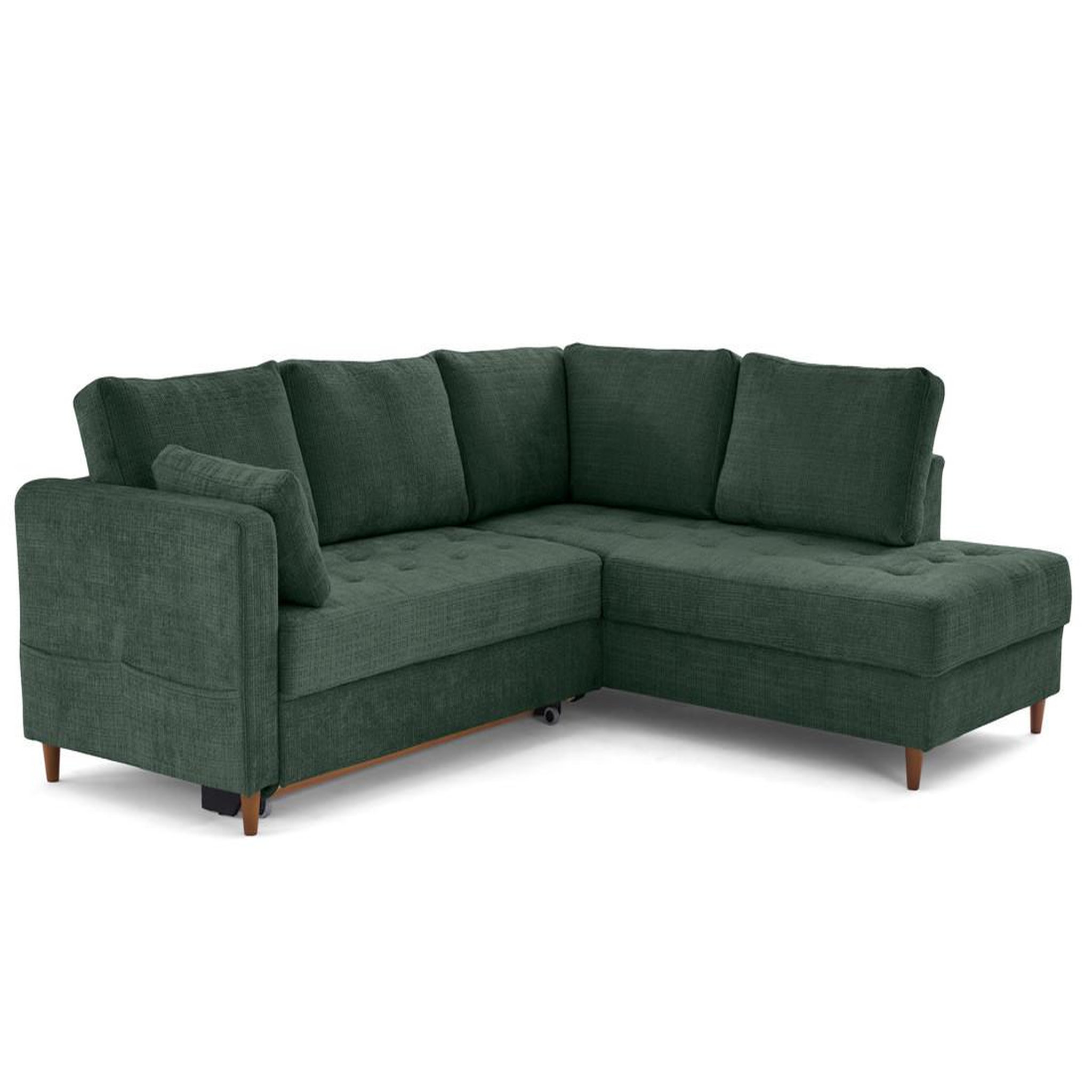 Voir la diapositive 3 : LISA DESIGN Anna - canapé d'angle droit 5 places convertible en velours texturé