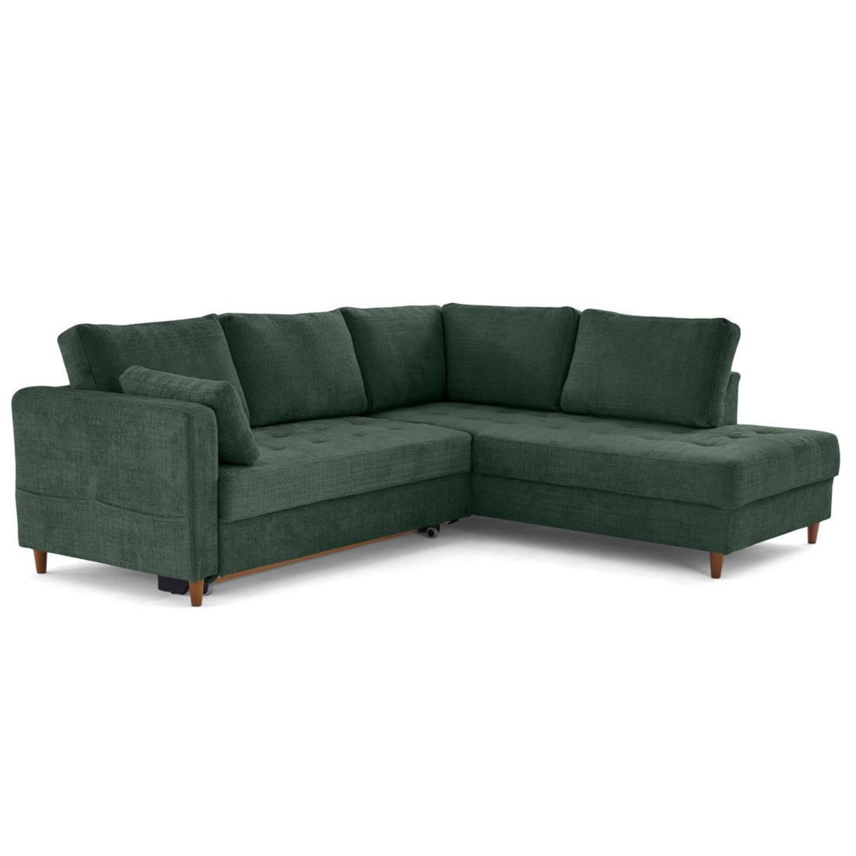 LISA DESIGN Anna - canapé d'angle droit 5 places convertible en velours texturé