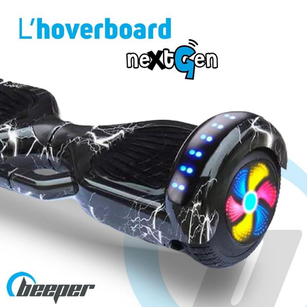 Hoverboard,gyropode pas cher pour enfant et adulte, overboard 6.5  pouces,scooter auto-équilibré + double moteur puissant avec pneus lumineux  à