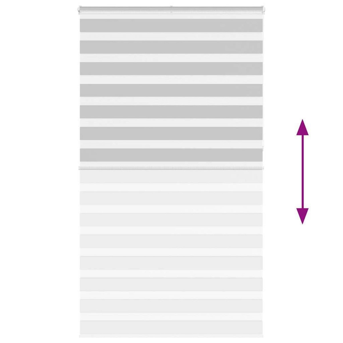 VIDAXL Store zebre gris clair largeur du tissu 120,9 cm polyester