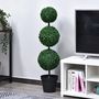 Voir la diapositive 2 : OUTSUNNY Buis artificiel topiaire artificielle en forme de boules dim. Ø 30 x 112H cm vert