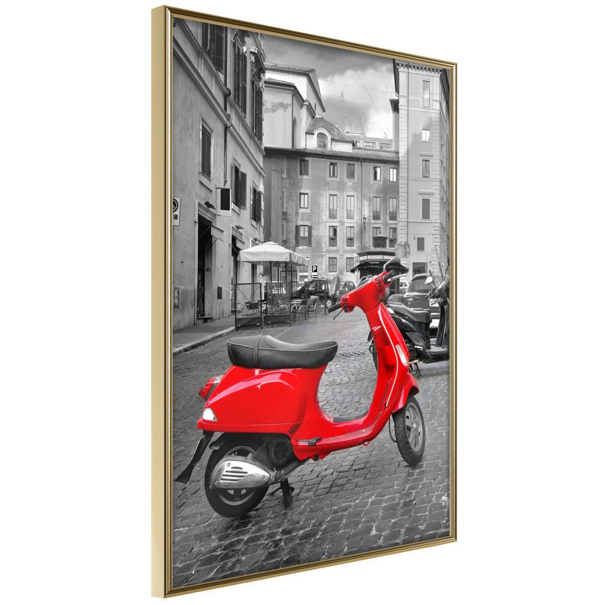 Voir la diapositive 1 : Paris Prix Affiche Murale Encadrée  The Most Beautiful Scooter