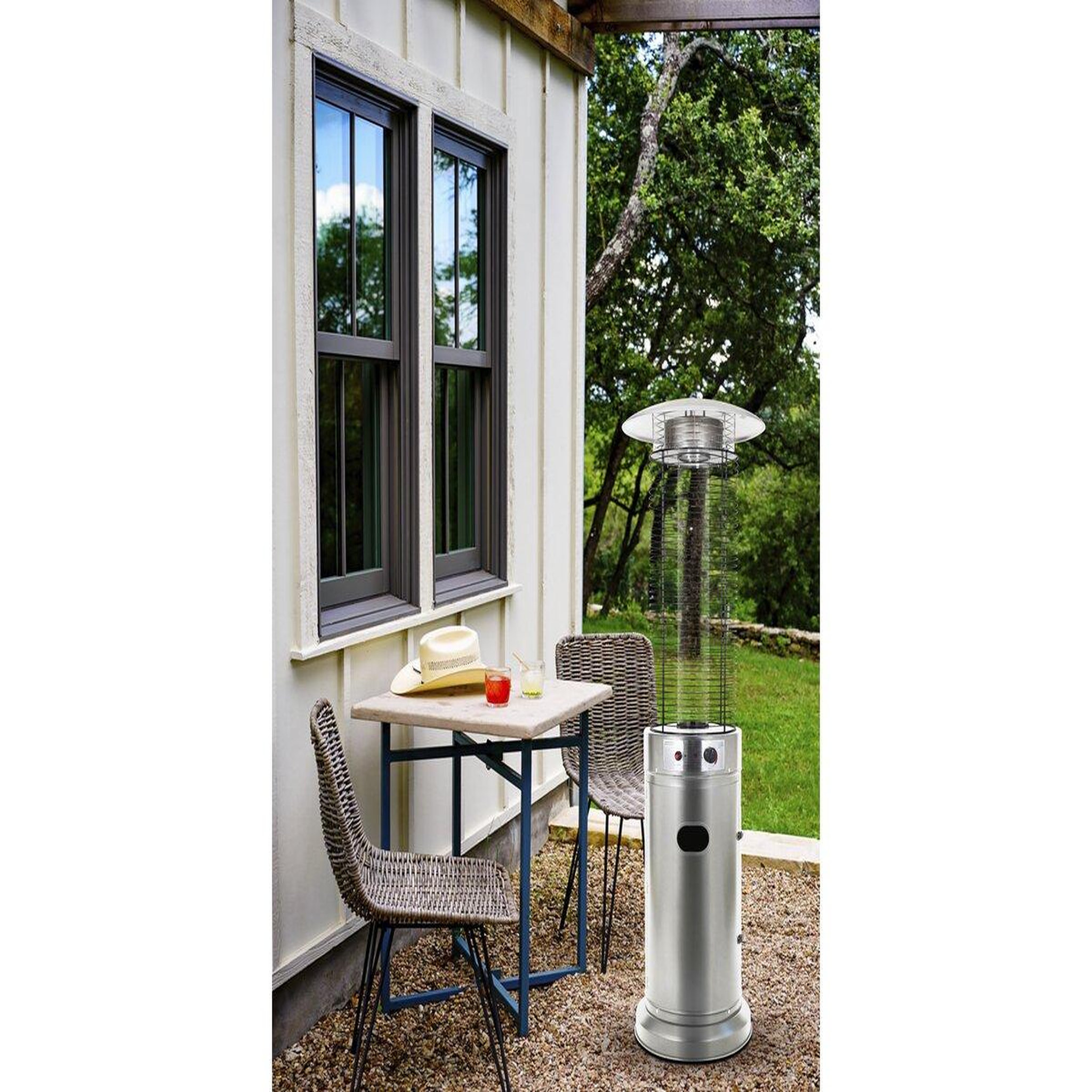 Voir la diapositive 2 : Habitat et Jardin Parasol chauffant gaz  Flamma  - 11 KW - Acier