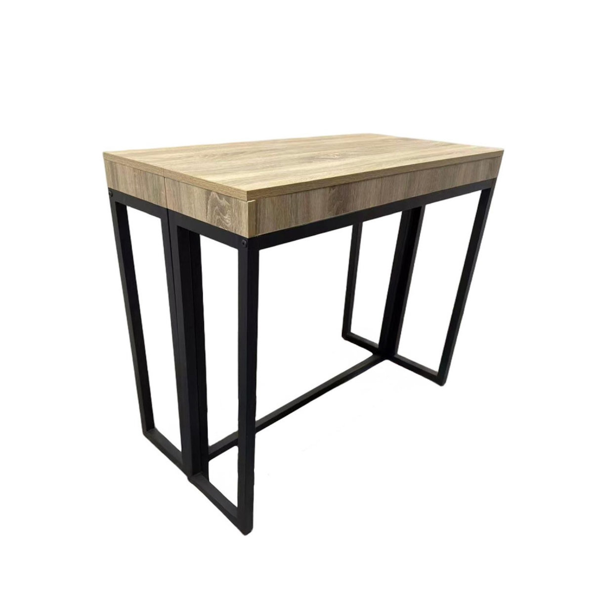 CONCEPT USINE Table console extensible 8-10 personnes effet bois 235cm VELLA