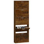 Voir la diapositive 4 : VIDAXL Armoire a chaussures Chene fume 59x17x169 cm Bois d'ingenierie