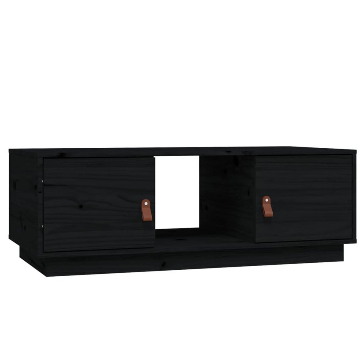 VIDAXL Table basse Noir 100x50x35 cm Bois massif de pin