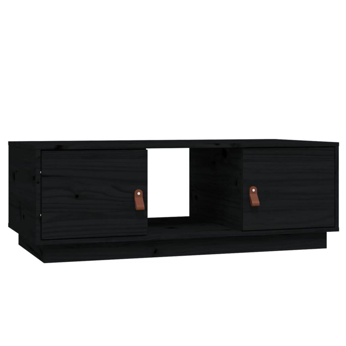 VIDAXL Table basse Noir 100x50x35 cm Bois massif de pin