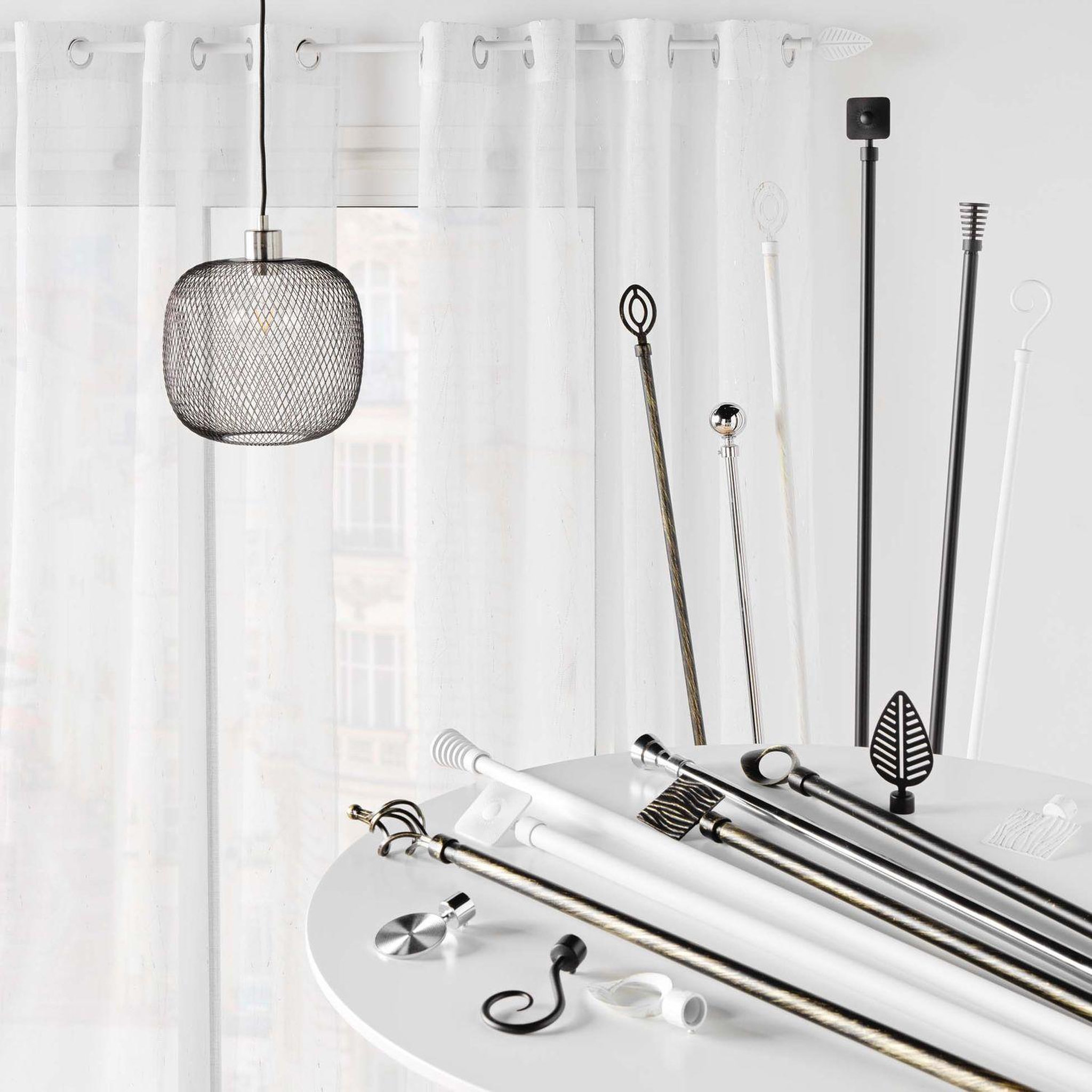 Voir la diapositive 4 : Douceur d'Intérieur Kit de tringle à rideaux extensible Leaf