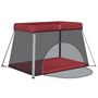 Voir la diapositive 4 : VIDAXL Parc pour bebe avec matelas Rouge Tissu de lin