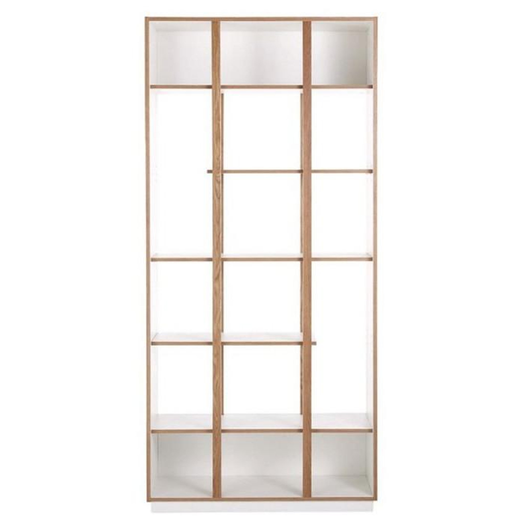 Paris Prix Bibliothèque Design 6 Étagères  Newbury  210cm Chêne & Blanc