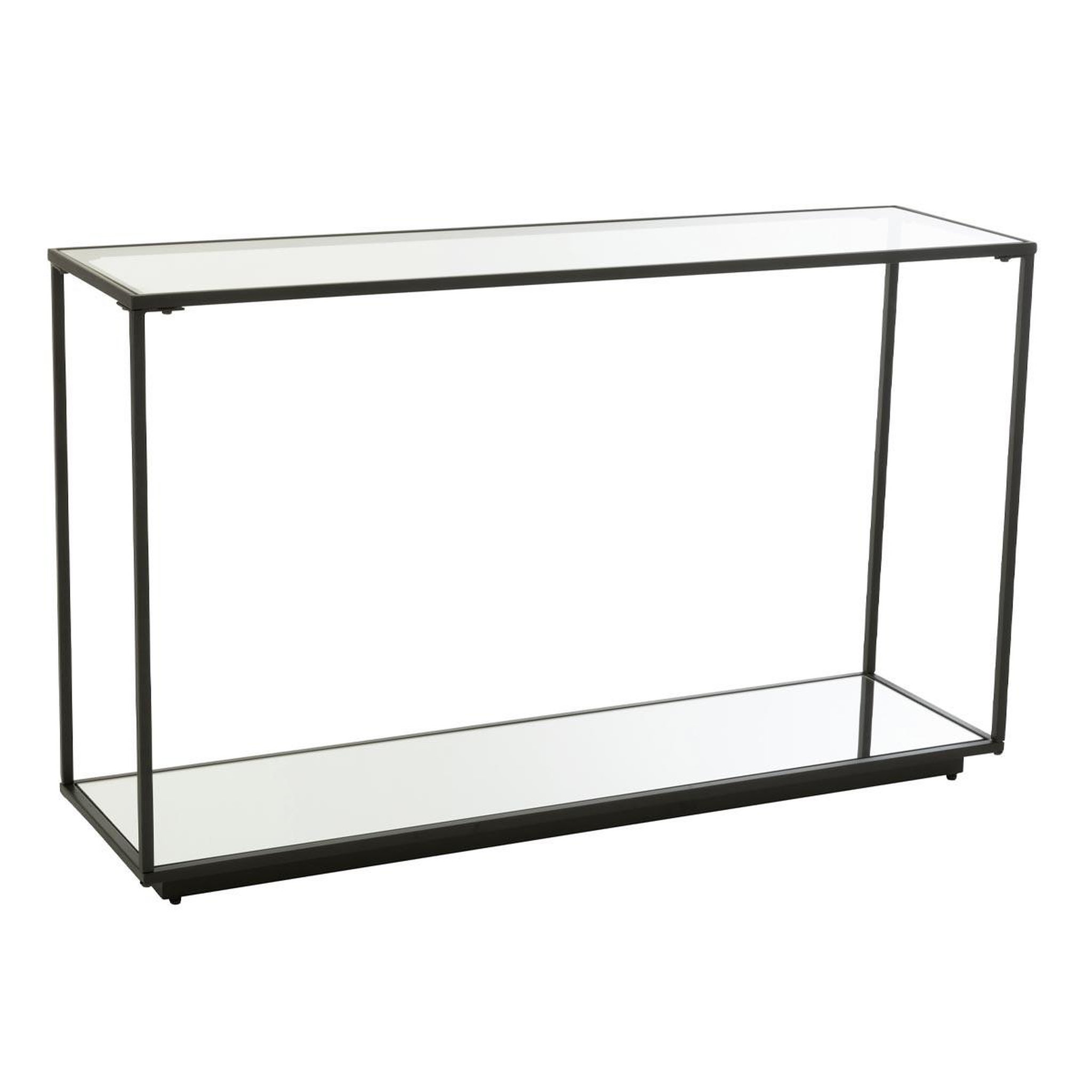 J-LINE Console en verre  lorie  132cm noir