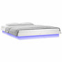 Voir la diapositive 5 : VIDAXL Cadre de lit a LED sans matelas blanc bois massif