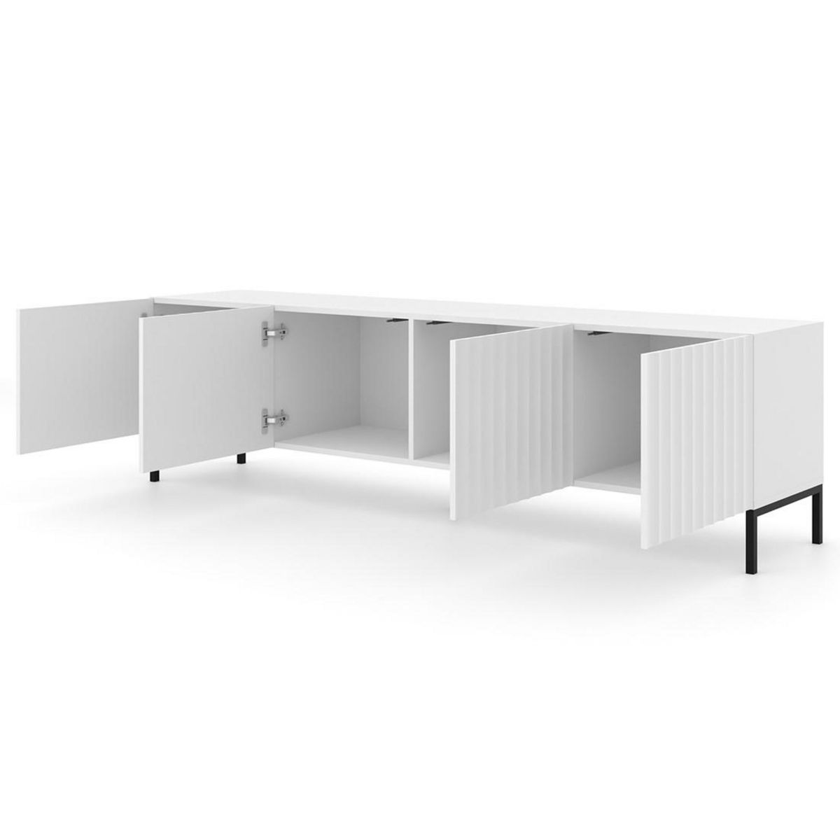 BEST MOBILIER Lara - meuble tv - pieds noirs - 200 cm