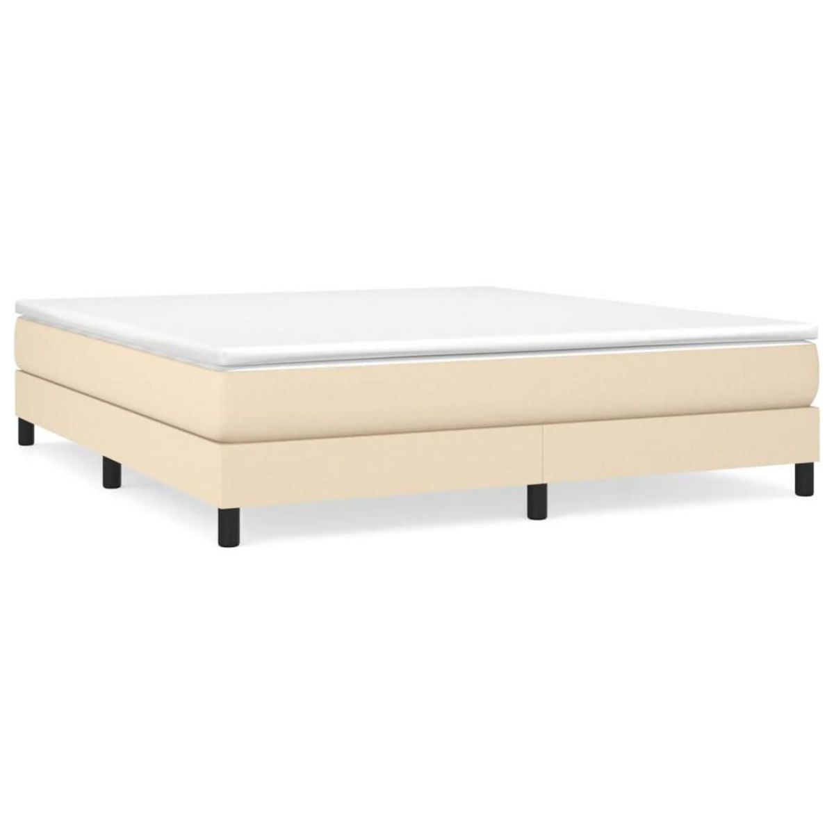 VIDAXL Sommier a lattes de lit avec matelas Creme 180x200 cm Tissu