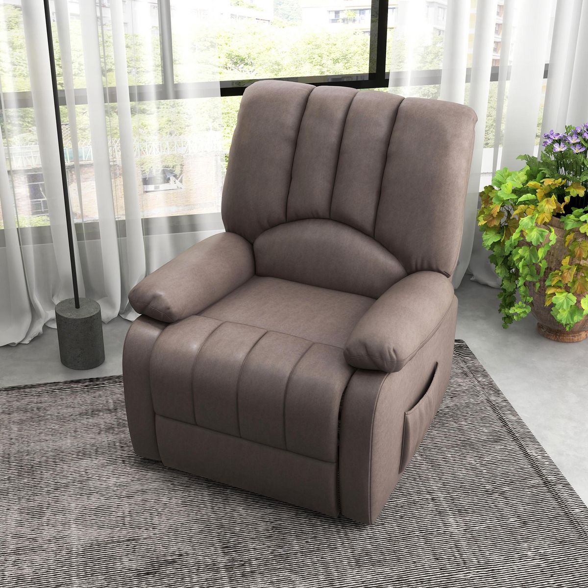 HOMCOM Fauteuil de relaxation électrique - fauteuil releveur inclinable - repose-pied ajustable - microfibre polyester gris