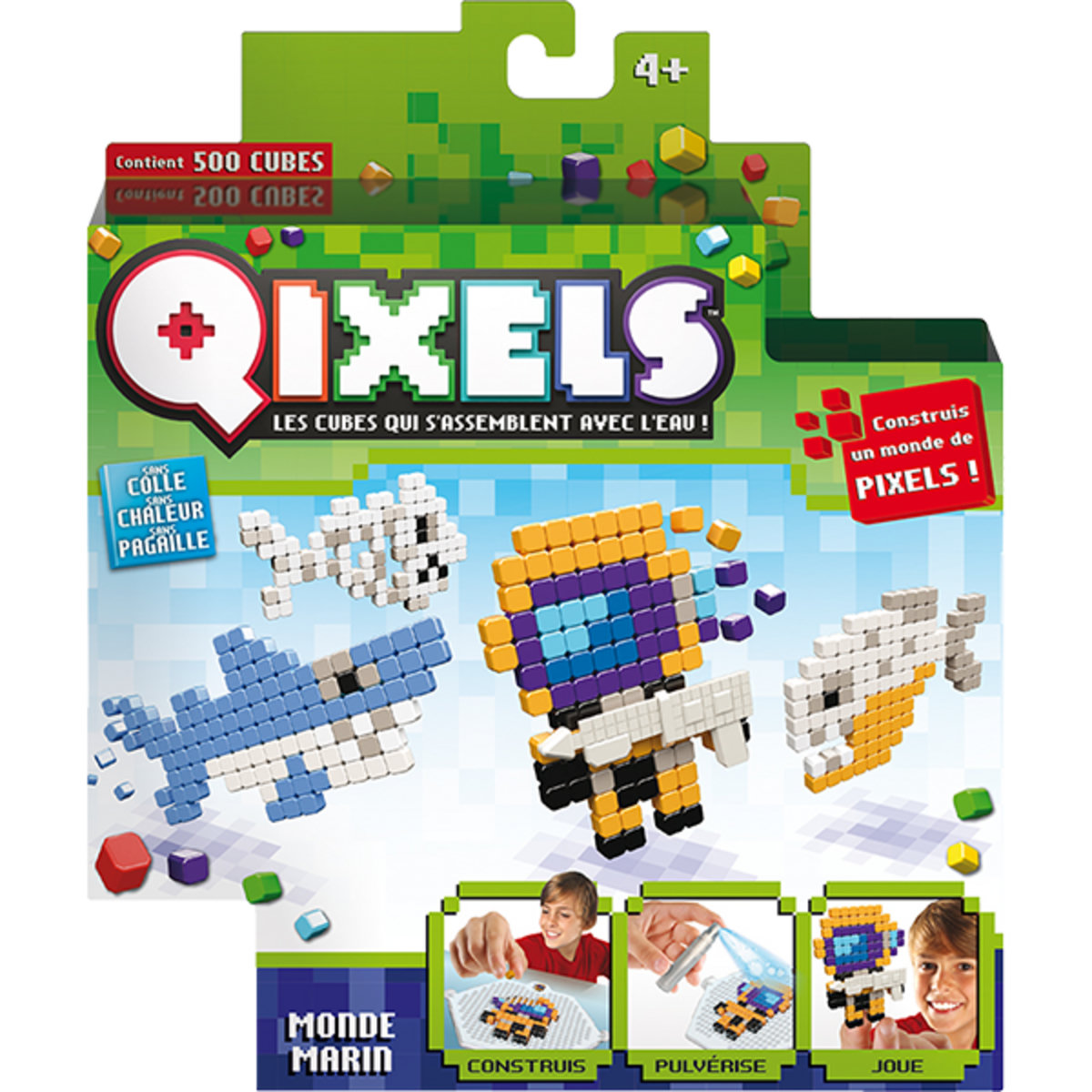 ASMODEE Qixels minikit 4 créations monde marin