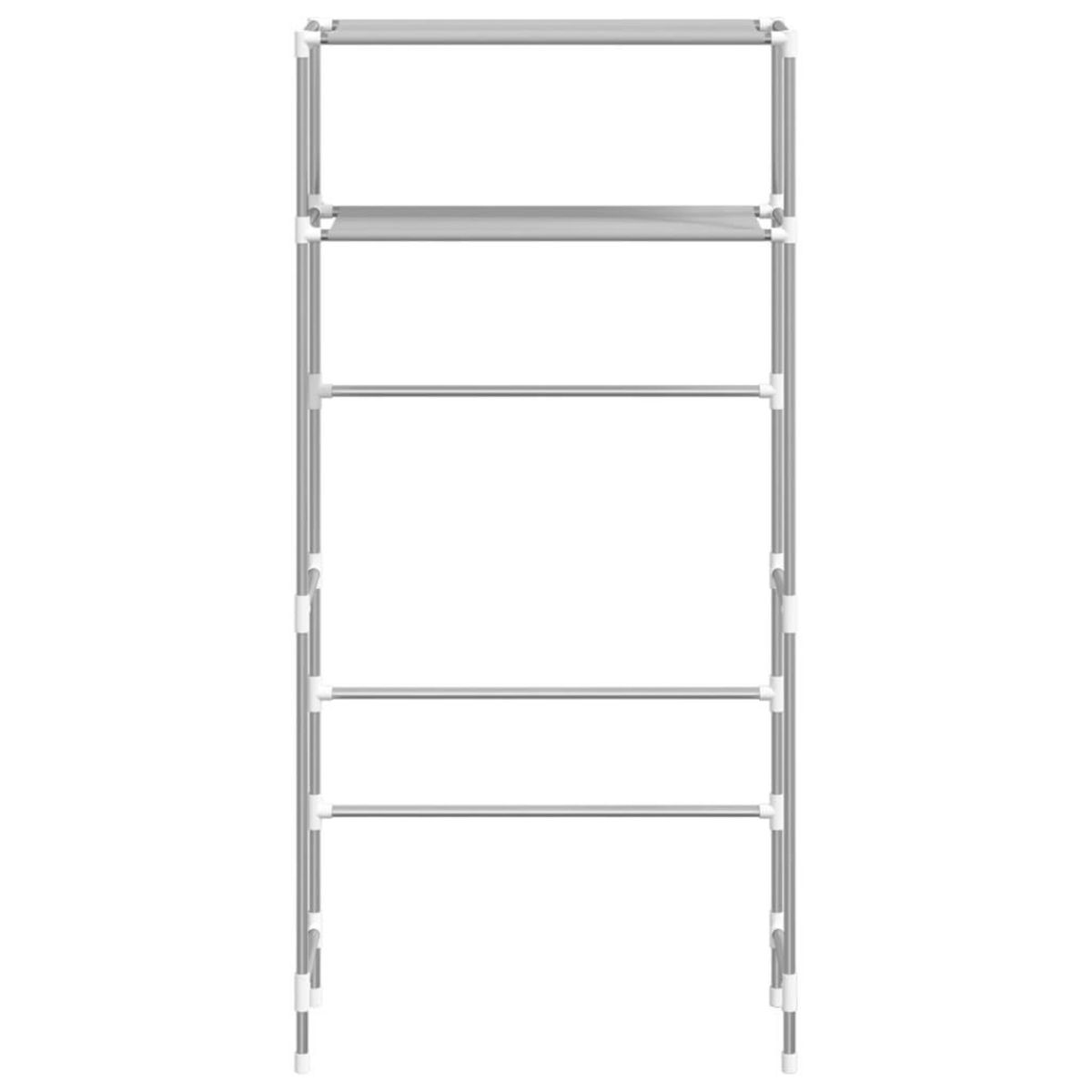 VIDAXL Support de rangement 2 niveaux sur la machine a laver Gris Fer