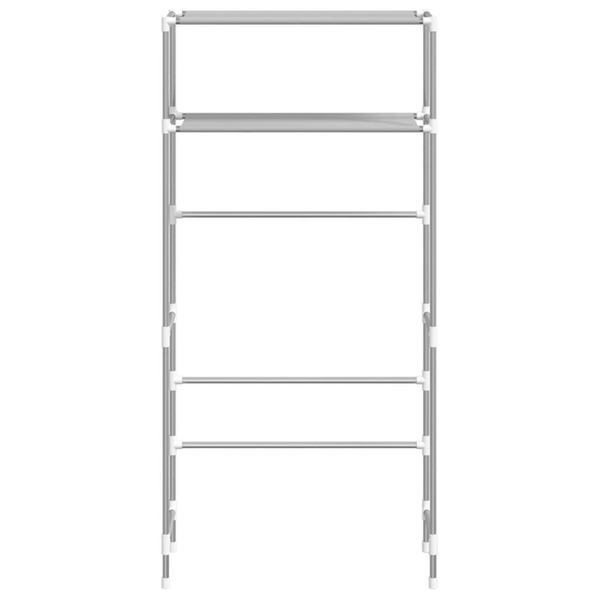 VIDAXL Support de rangement 2 niveaux sur la machine a laver Gris Fer