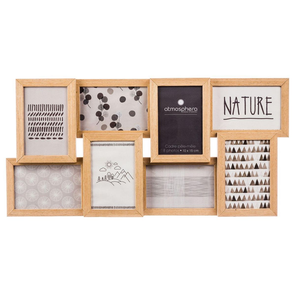 ATMOSPHERA Pêle-mêle 8 Photos Nature - 58 x 30 cm - Beige