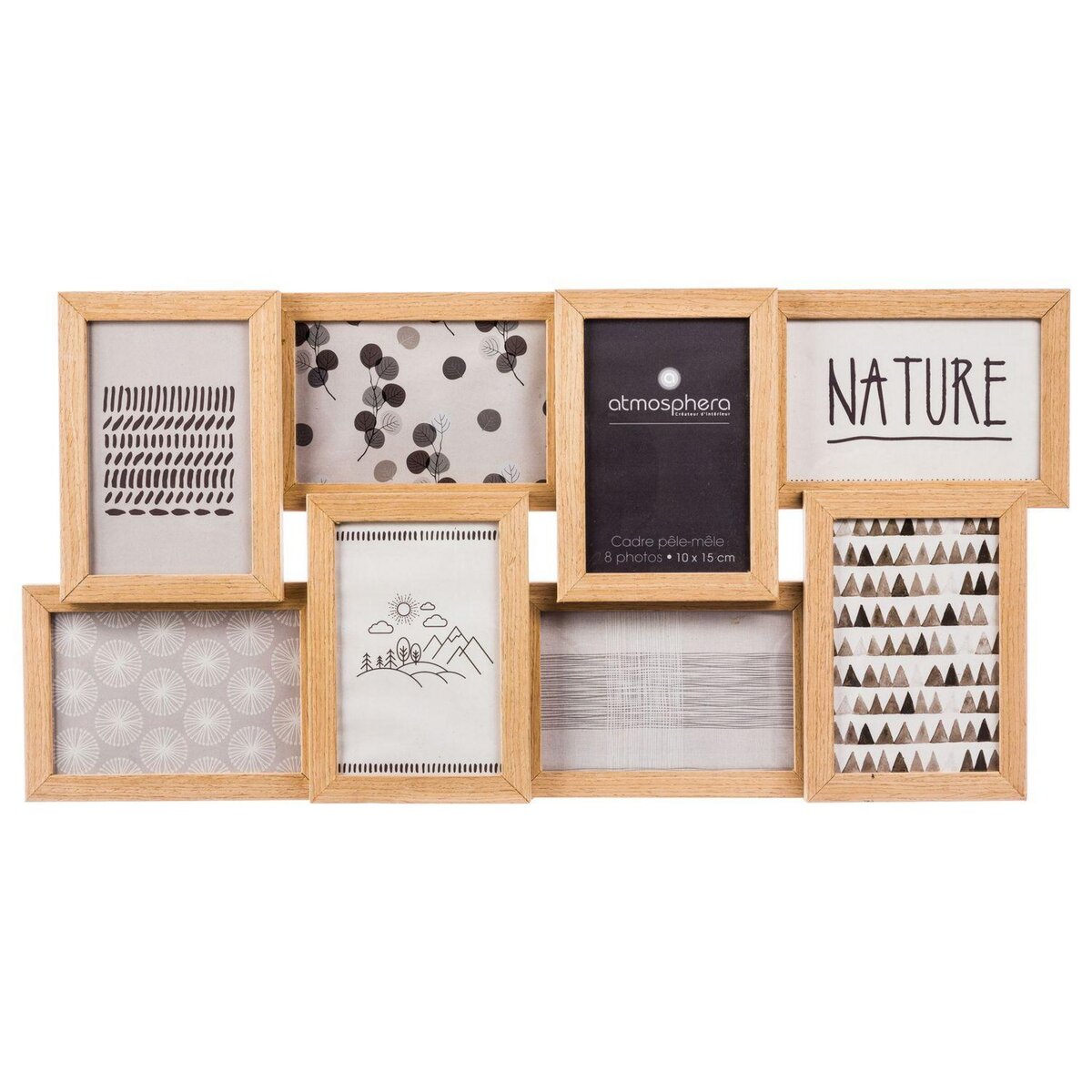ATMOSPHERA Pêle-mêle 8 Photos Nature - 58 x 30 cm - Beige