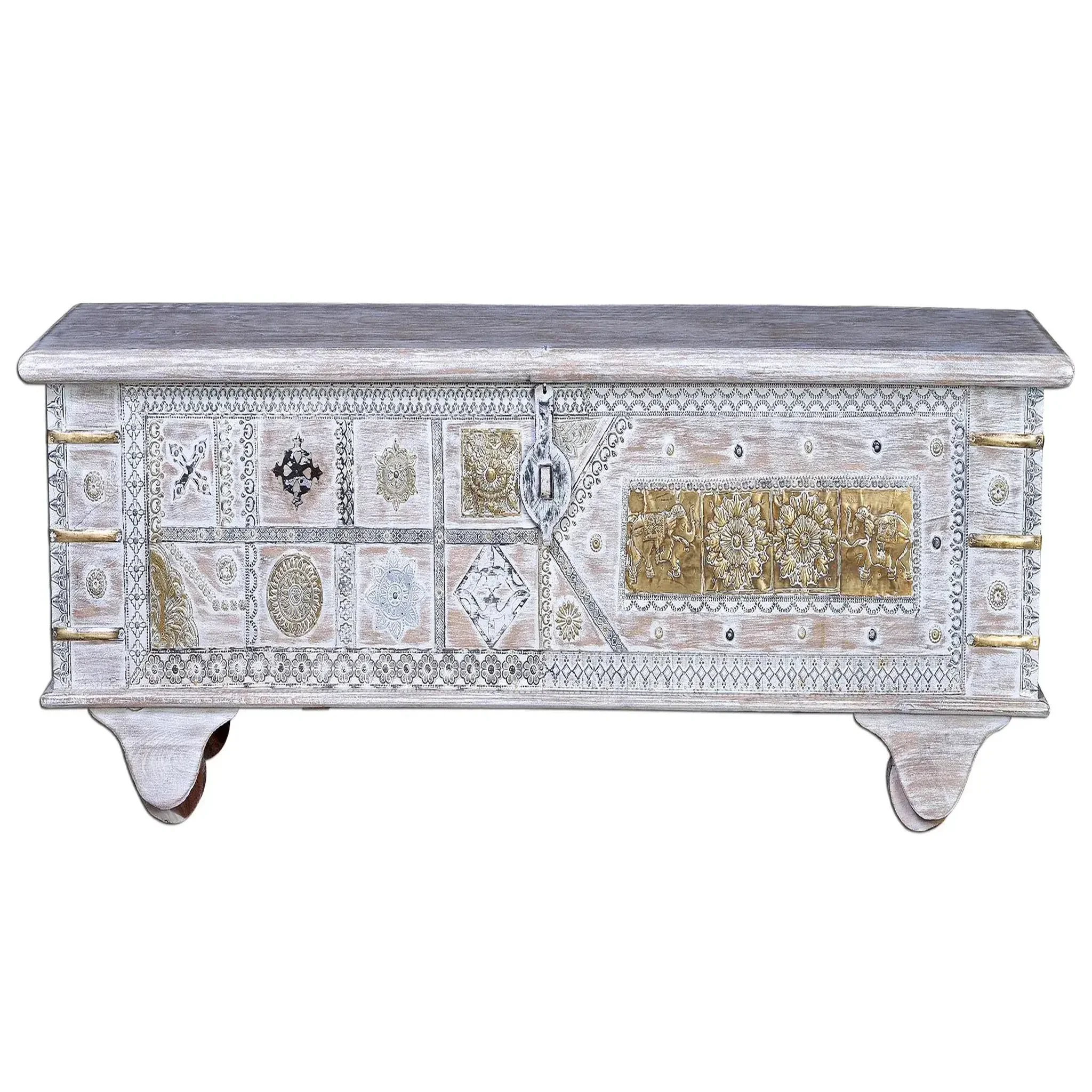 GINER Y COLOMER SL Coffre en bois de manguier 145 cm style ethnique vintage