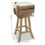 Voir la diapositive 6 : VIDAXL Tabouret de bar Cuir veritable et bois de teck solide