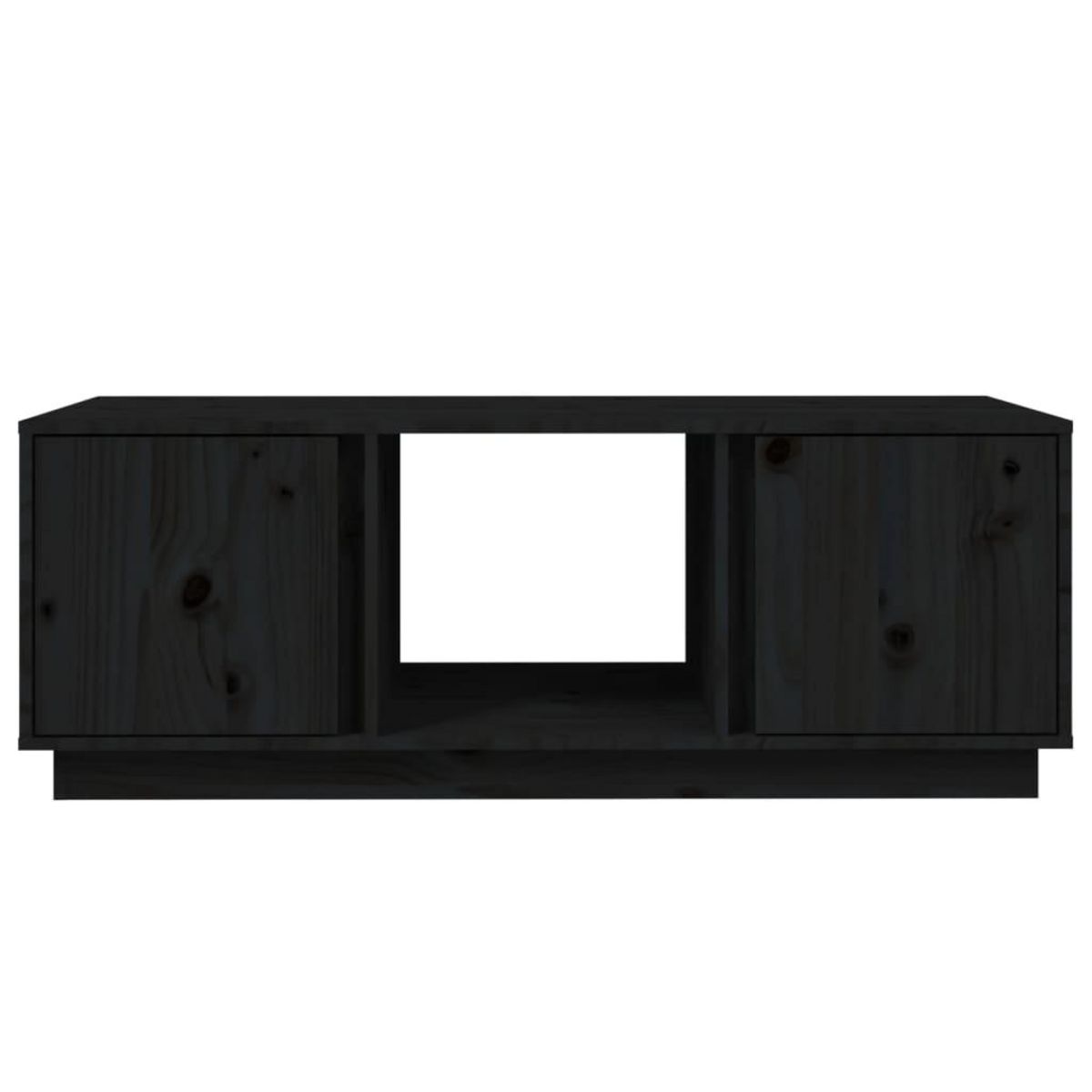 VIDAXL Table basse Noir 110x50x40 cm Bois massif de pin
