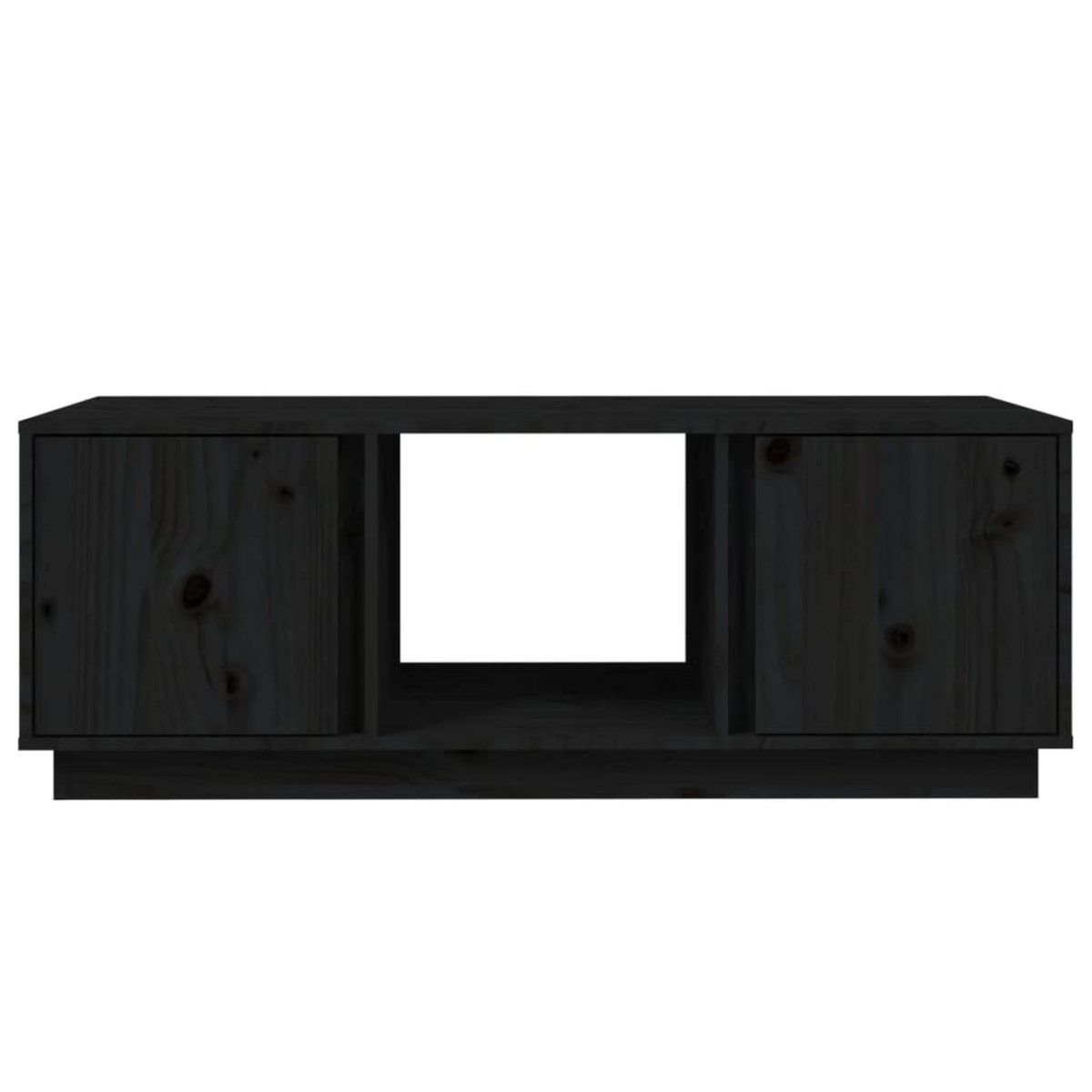 VIDAXL Table basse Noir 110x50x40 cm Bois massif de pin
