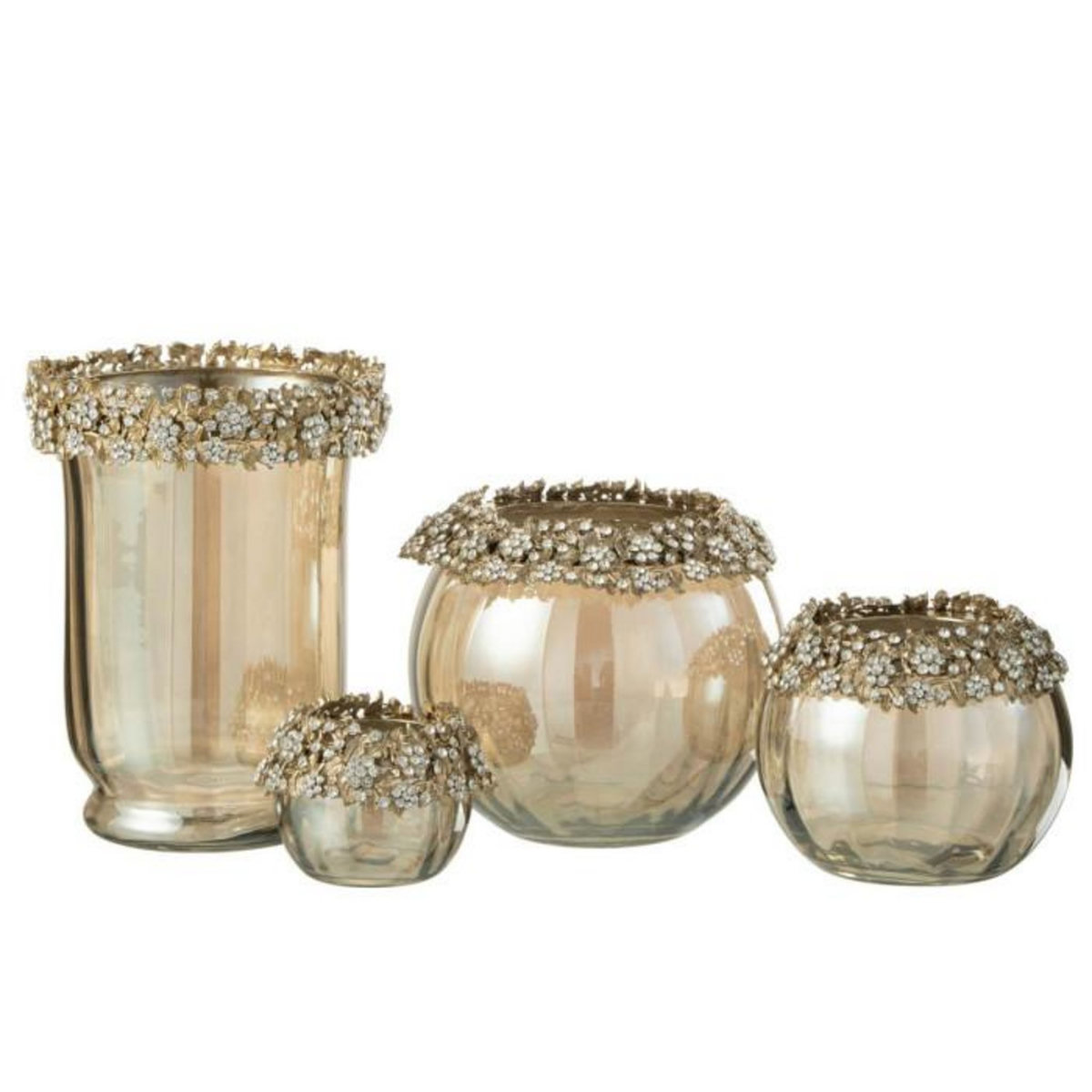 Paris Prix Photophore en Verre Design  Vallee  19cm Bronze