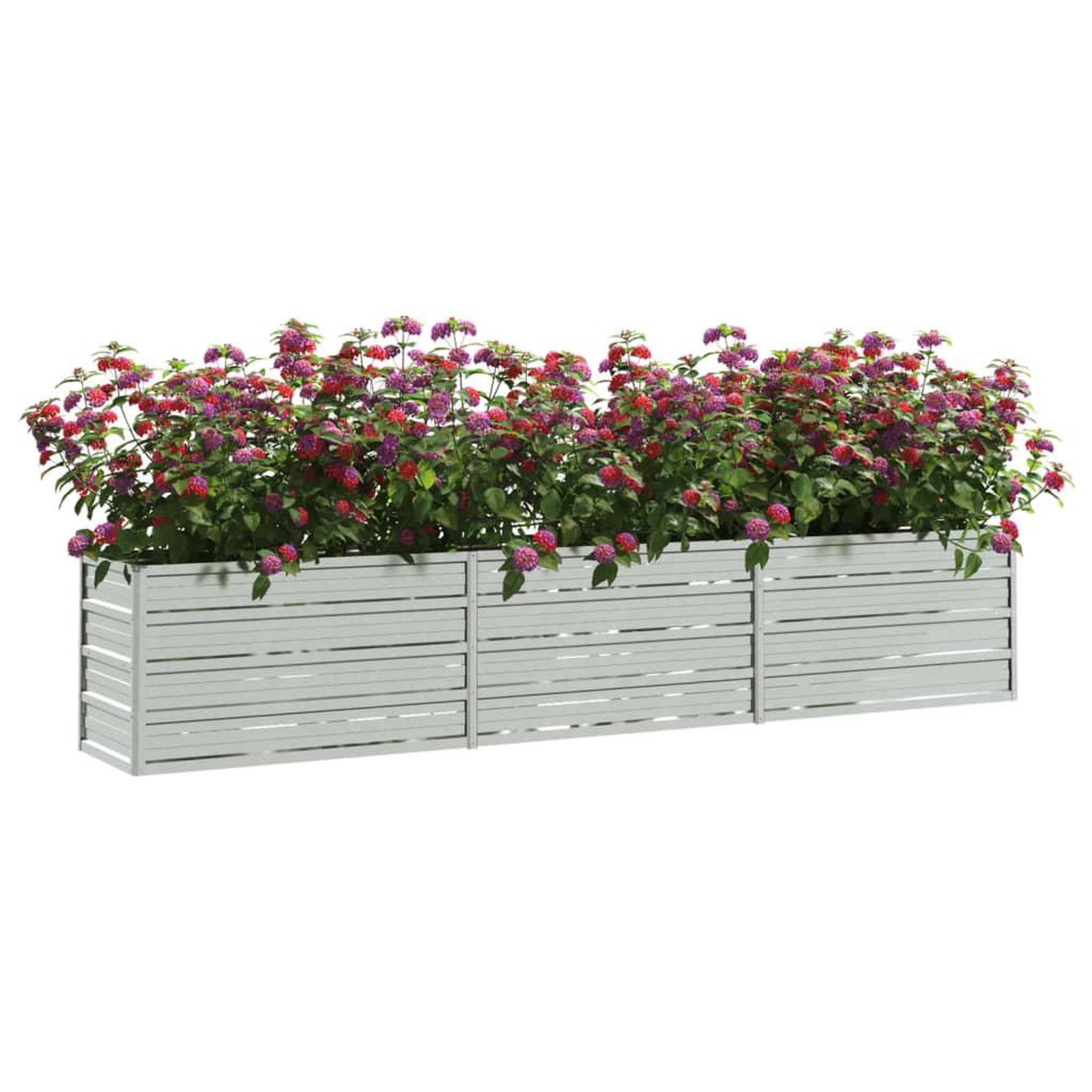 Voir la diapositive 3 : VIDAXL Lit sureleve de jardin 240x40x45 cm Acier galvanise Argente
