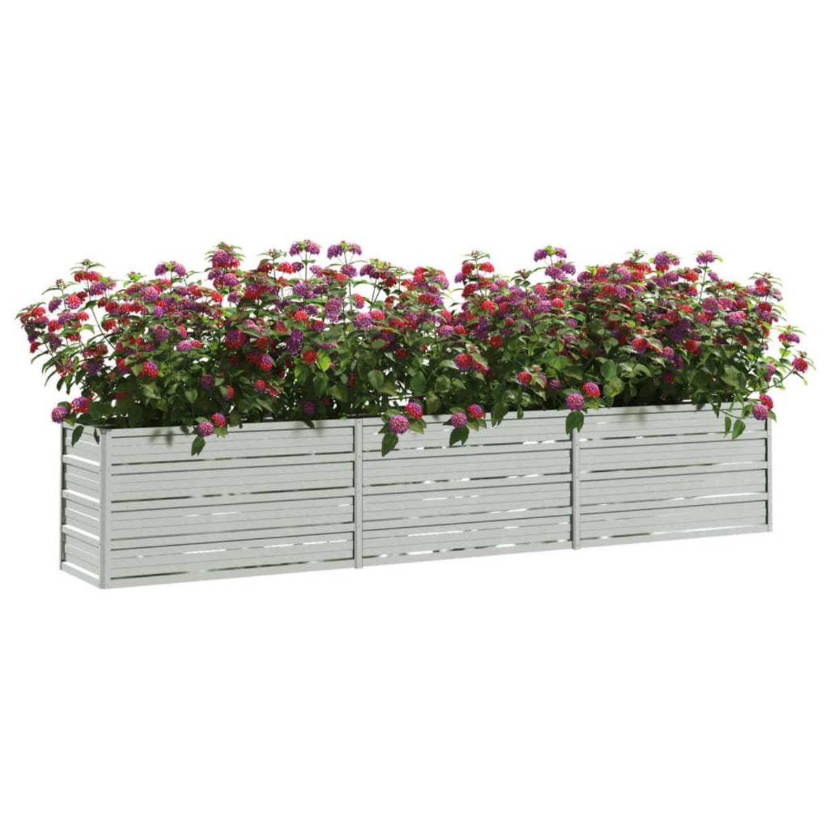 VIDAXL Lit sureleve de jardin 240x40x45 cm Acier galvanise Argente