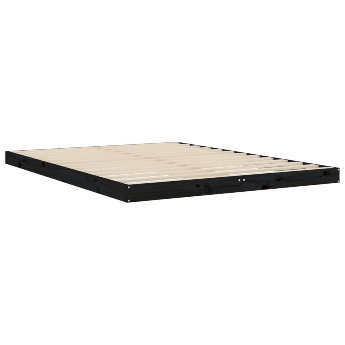 VIDAXL Cadre de lit sans matelas noir 140x190 cm bois de pin massif
