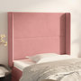 Voir la diapositive 1 : VIDAXL Tete de lit avec oreilles Rose 103x16x118/128 cm Velours