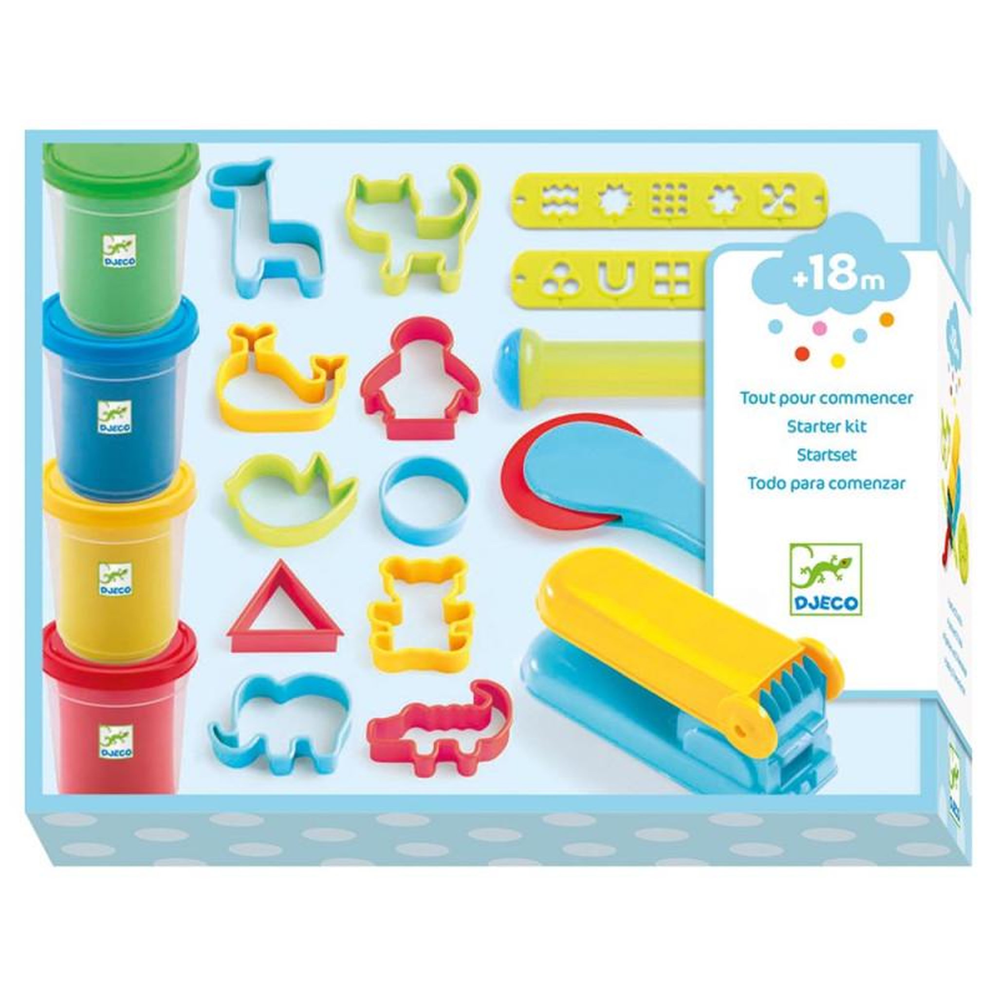 Djeco 4 pots et 21 outils de pâte à modeler Djeco