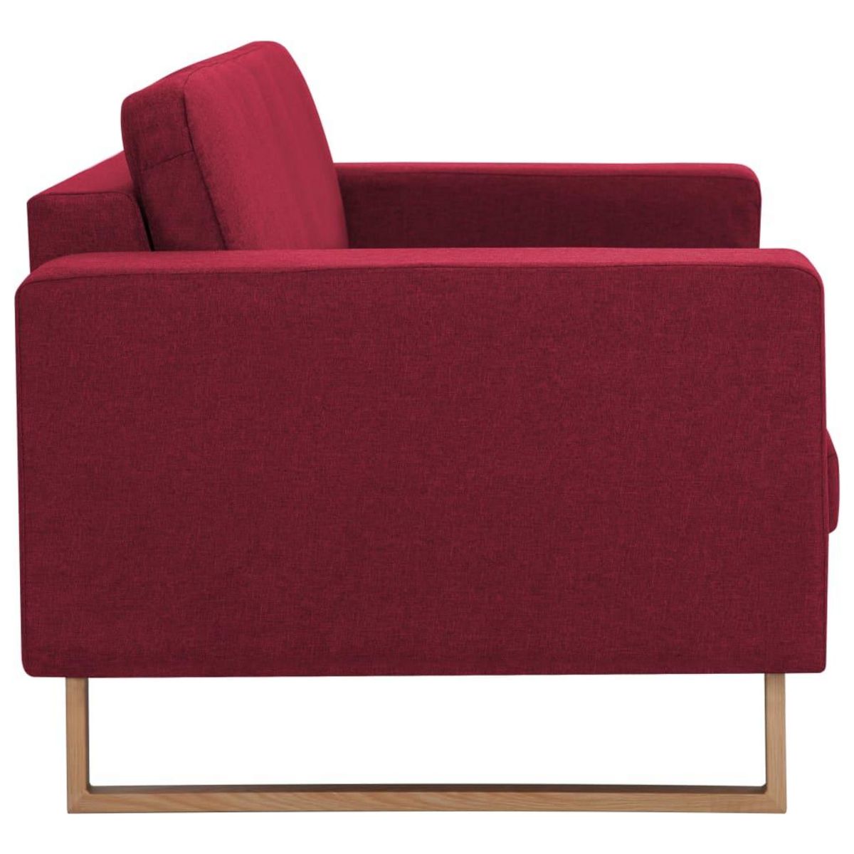 VIDAXL Canape a 3 places tissu rouge bordeaux