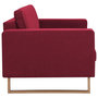 Voir la diapositive 4 : VIDAXL Canape a 3 places tissu rouge bordeaux