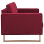 Voir la diapositive 4 : VIDAXL Canape a 3 places tissu rouge bordeaux