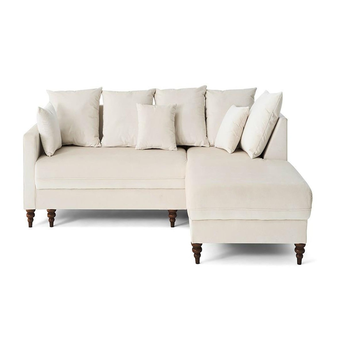 BEST MOBILIER Flamingo - canapé d'angle droit 4 places convertible en velours