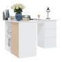 Voir la diapositive 5 : VIDAXL Bureau d'angle Blanc 145x100x76 cm Bois d'ingenierie