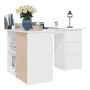 Voir la diapositive 5 : VIDAXL Bureau d'angle Blanc 145x100x76 cm Bois d'ingenierie