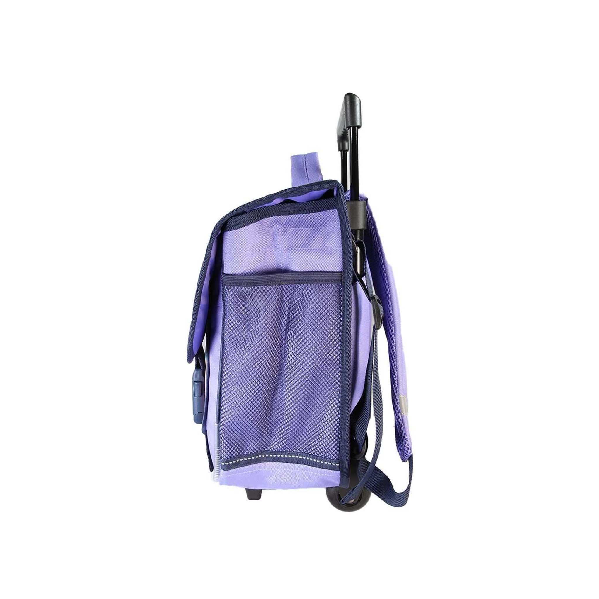 Voir la diapositive 3 : Bagtrotter Lili Lou - Cartable à roulettes 38cm - Violet/Rose - Fille - 2 compartiments