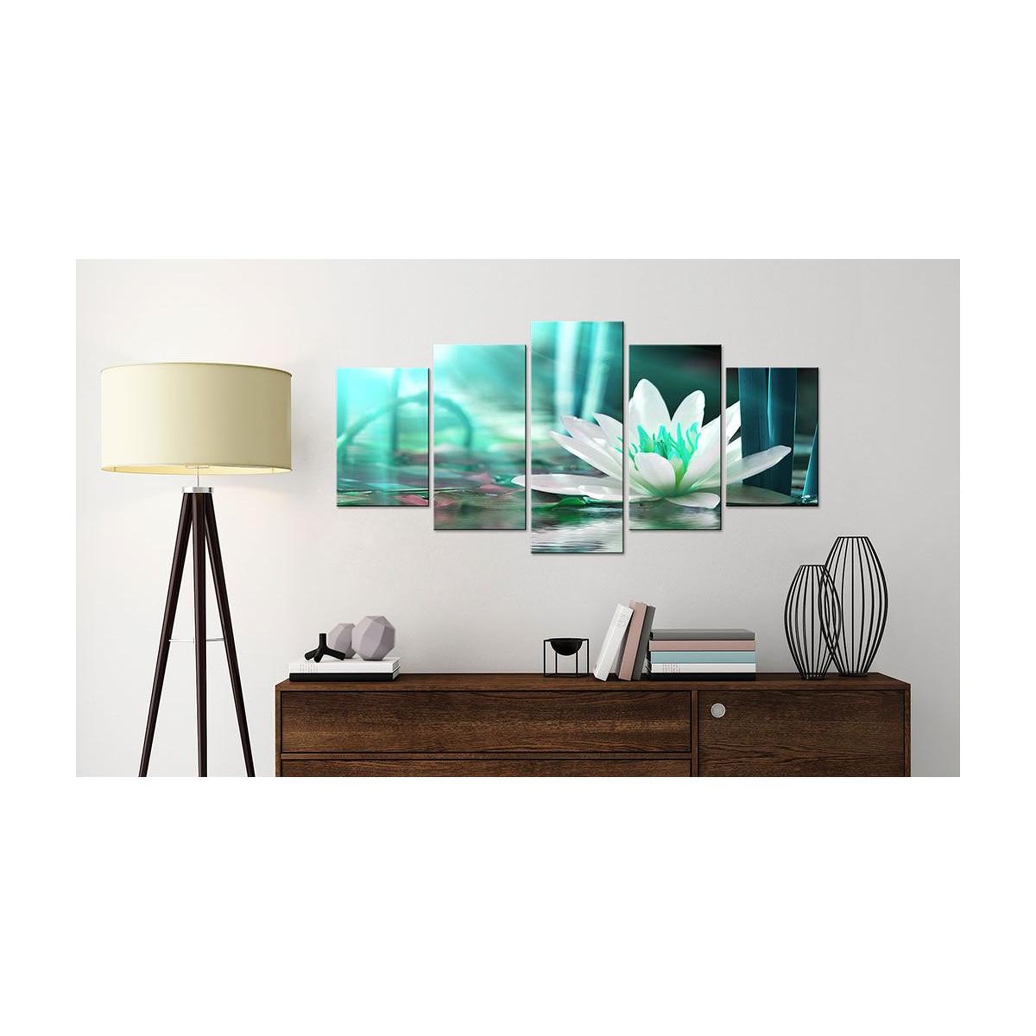 Voir la diapositive 2 : Paris Prix Tableau imprimé  turquoise lotus