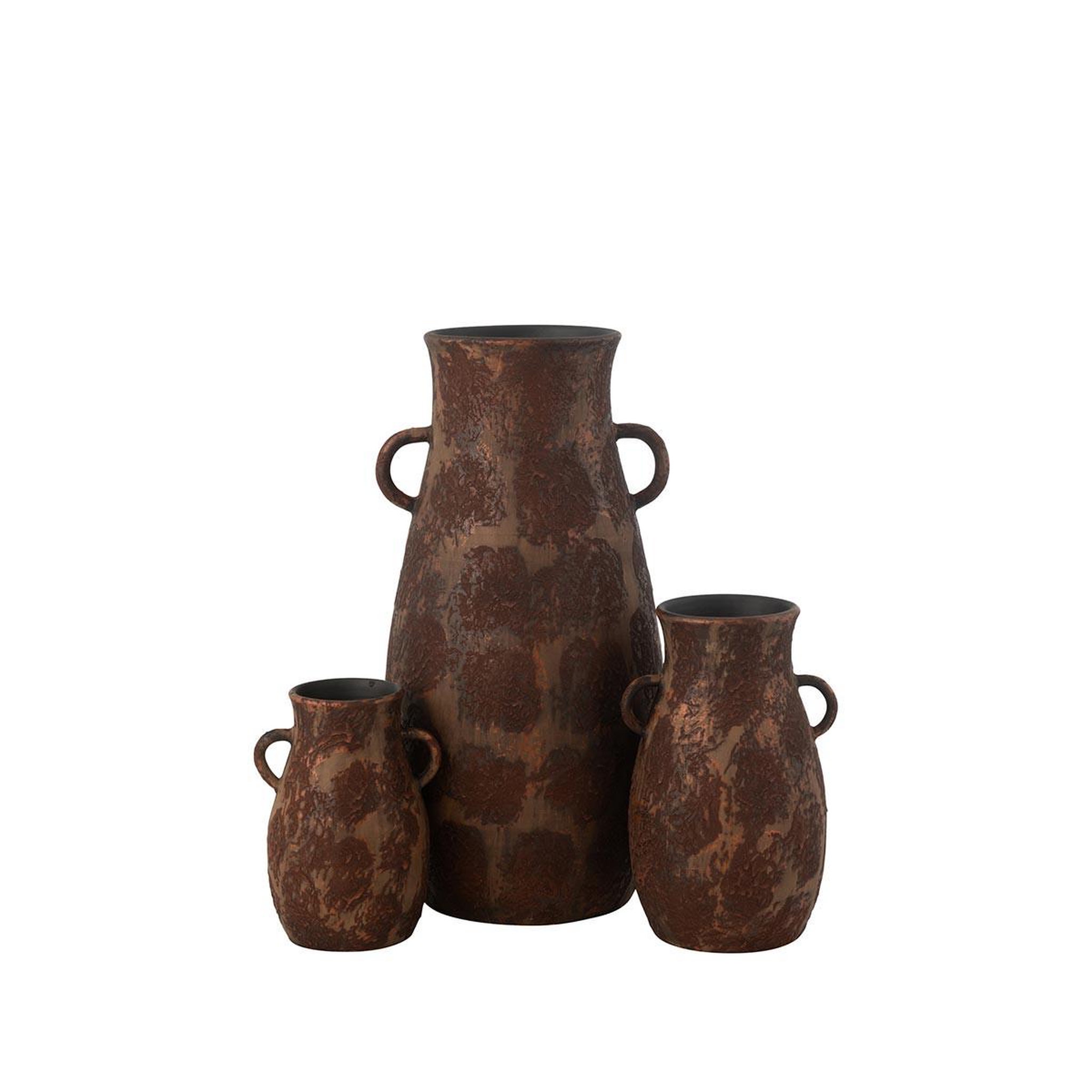Voir la diapositive 2 : J-LINE Vase en terre cuite  amphore  70cm marron