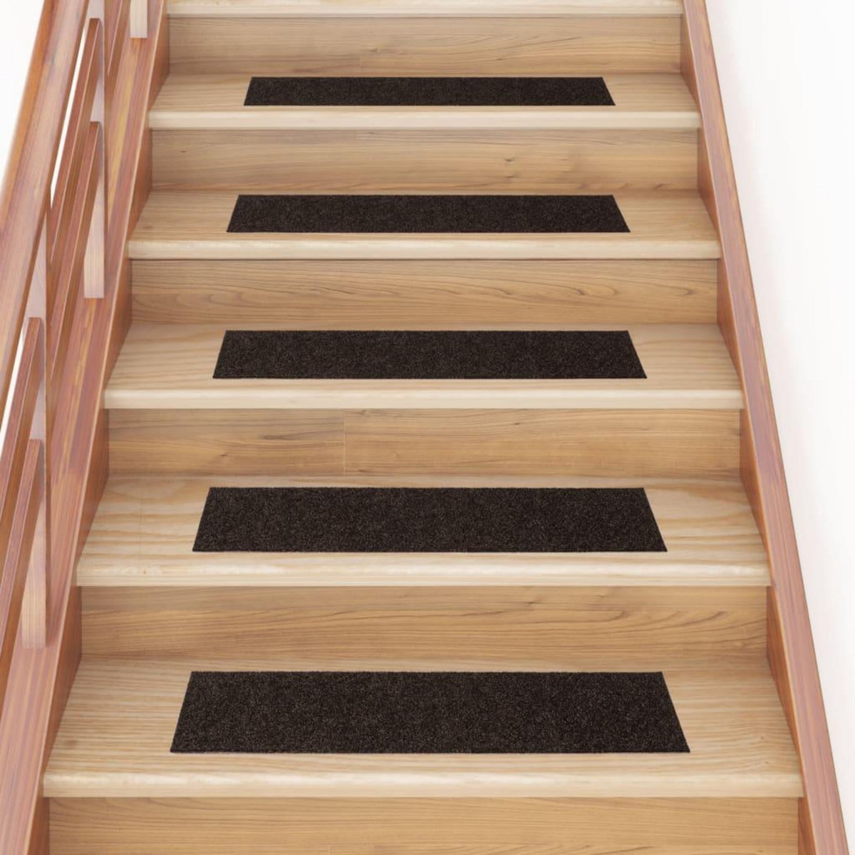 VIDAXL Tapis d'escalier autocollants Rectangulaire 15 pcs 76x20 cm