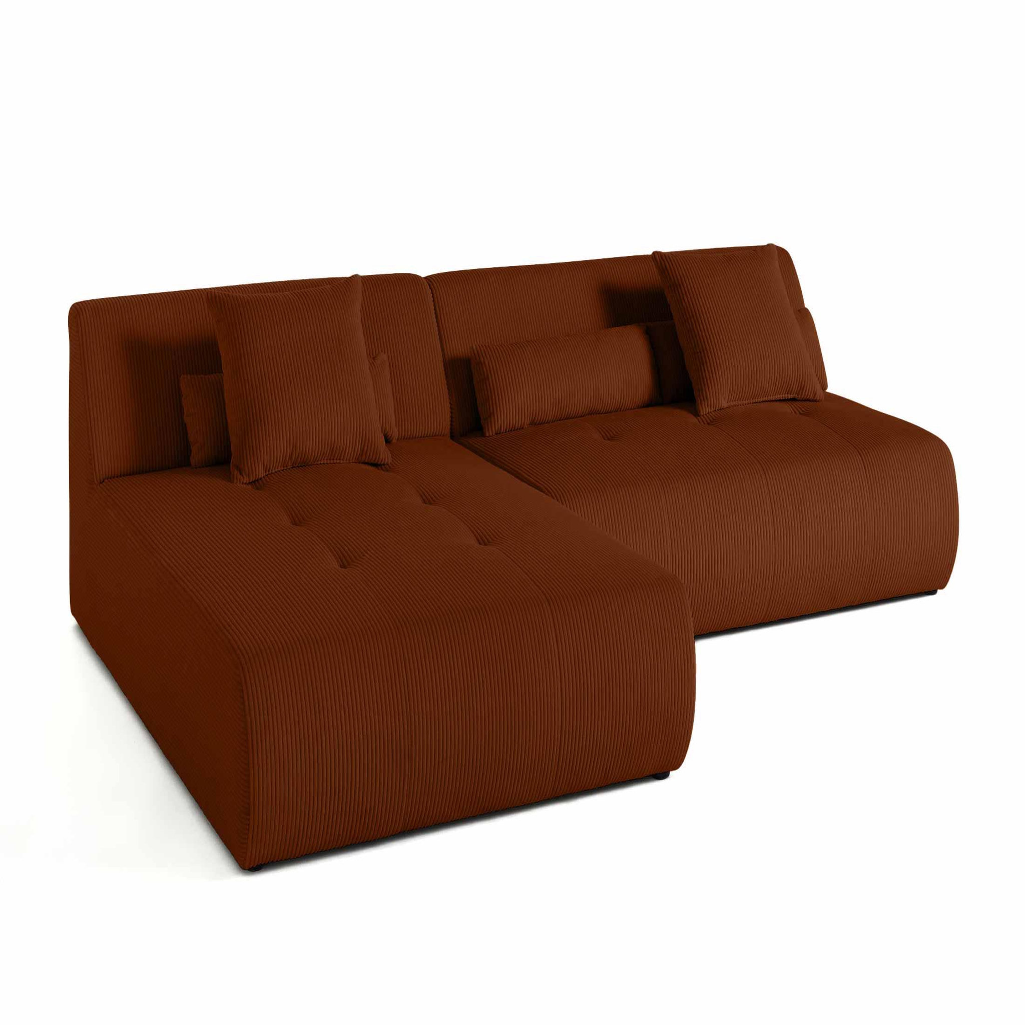 Voir la diapositive 5 : LISA DESIGN Onyx - canapé modulable d'angle réversible 4 places - en velours côtelé
