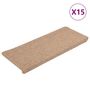 Voir la diapositive 2 : VIDAXL Tapis d'escalier auto-adhesifs 15 pcs 65x24,5x3,5 cm Beige