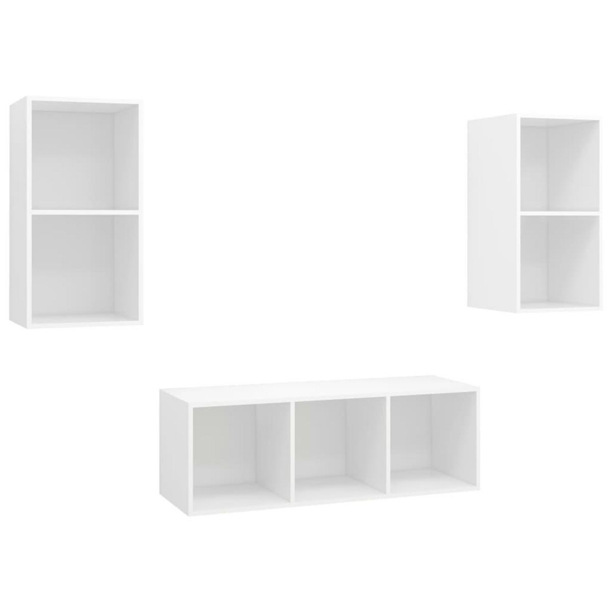 VIDAXL Ensemble de meuble TV 3 pcs Blanc Bois d'ingenierie
