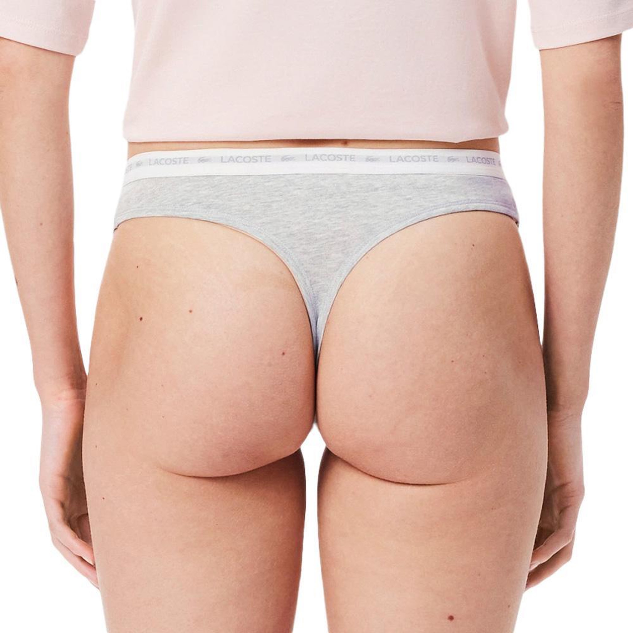 Voir la diapositive 4 : Lacoste X3 strings  gris/noir femme lacoste coton stretch